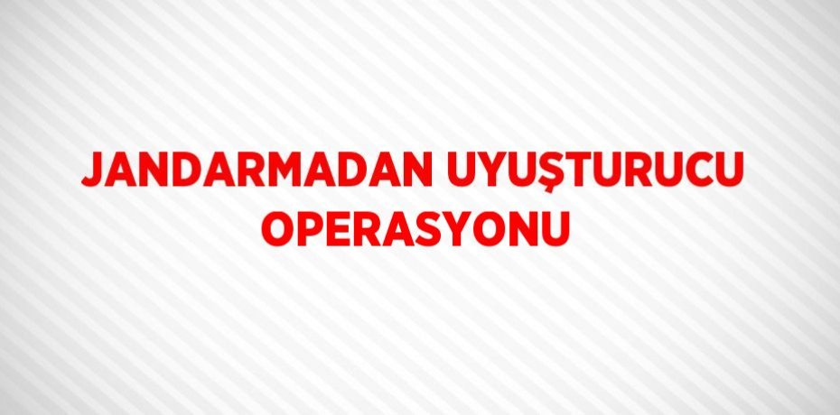 JANDARMADAN UYUŞTURUCU OPERASYONU