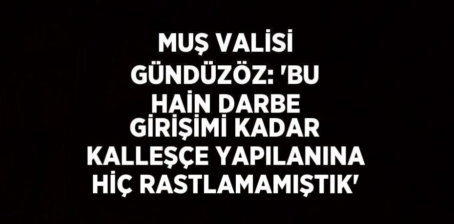 MUŞ VALİSİ GÜNDÜZÖZ: 'BU HAİN DARBE GİRİŞİMİ KADAR KALLEŞÇE YAPILANINA HİÇ RASTLAMAMIŞTIK'