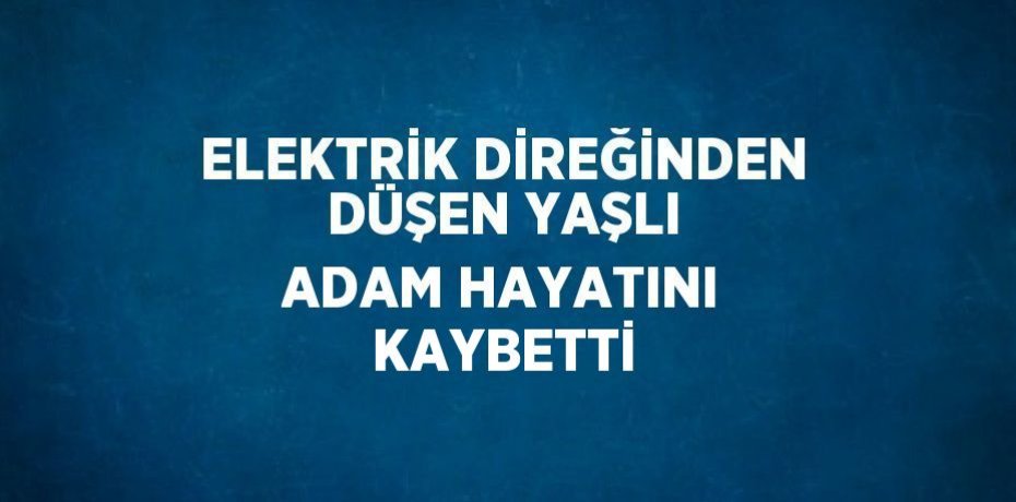 ELEKTRİK DİREĞİNDEN DÜŞEN YAŞLI ADAM HAYATINI KAYBETTİ