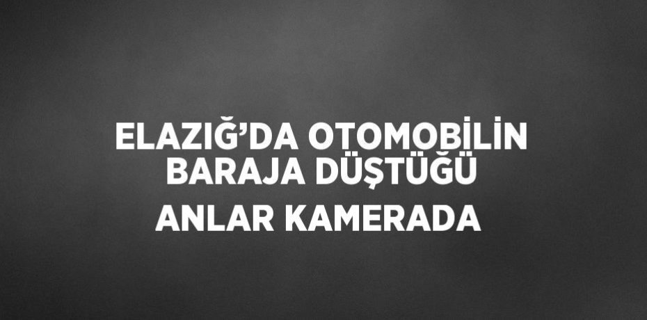 ELAZIĞ’DA OTOMOBİLİN BARAJA DÜŞTÜĞÜ ANLAR KAMERADA