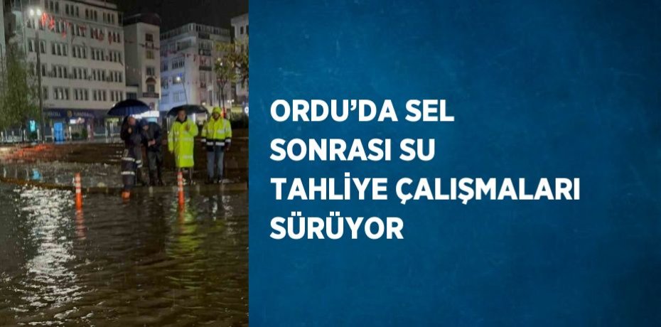 ORDU’DA SEL SONRASI SU TAHLİYE ÇALIŞMALARI SÜRÜYOR