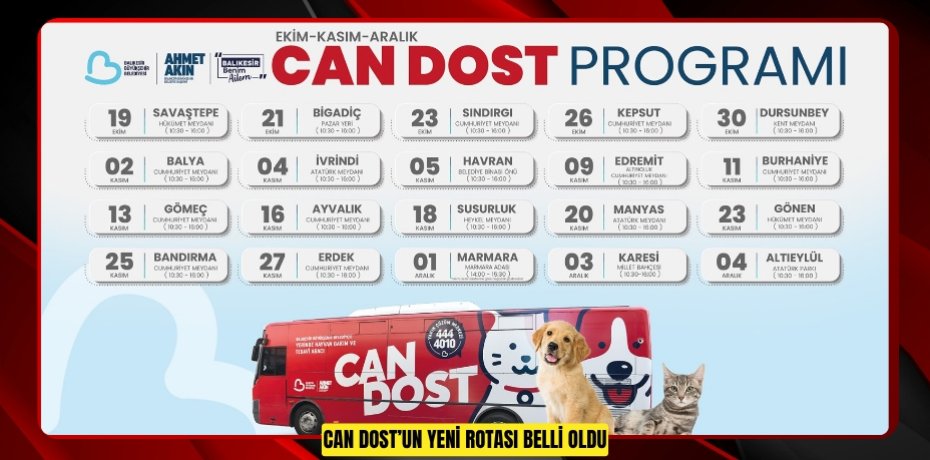  Can Dost’un Yeni Rotası Belli Oldu