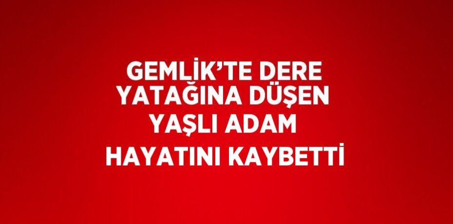 GEMLİK’TE DERE YATAĞINA DÜŞEN YAŞLI ADAM HAYATINI KAYBETTİ