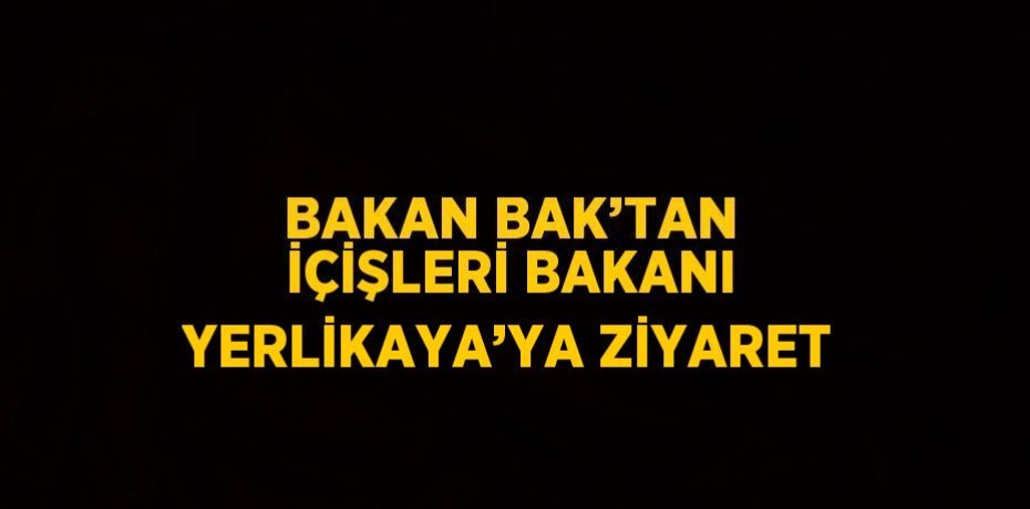 BAKAN BAK’TAN İÇİŞLERİ BAKANI YERLİKAYA’YA ZİYARET