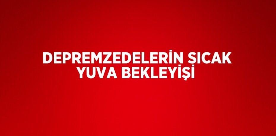 DEPREMZEDELERİN SICAK YUVA BEKLEYİŞİ