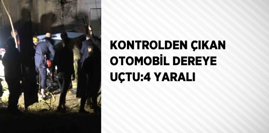 KONTROLDEN ÇIKAN OTOMOBİL DEREYE UÇTU:4 YARALI