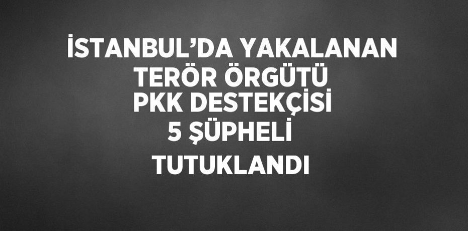 İSTANBUL’DA YAKALANAN TERÖR ÖRGÜTÜ PKK DESTEKÇİSİ 5 ŞÜPHELİ TUTUKLANDI