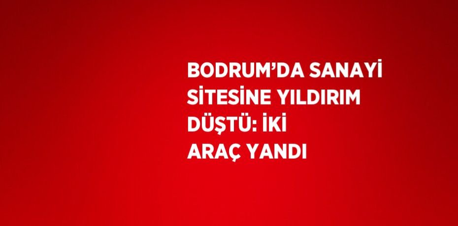 BODRUM’DA SANAYİ SİTESİNE YILDIRIM DÜŞTÜ: İKİ ARAÇ YANDI