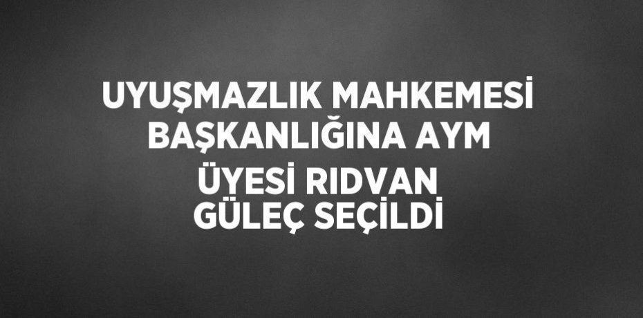 UYUŞMAZLIK MAHKEMESİ BAŞKANLIĞINA AYM ÜYESİ RIDVAN GÜLEÇ SEÇİLDİ