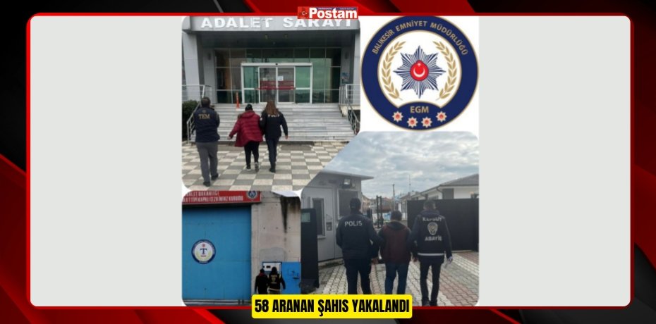 58 ARANAN ŞAHIS YAKALANDI