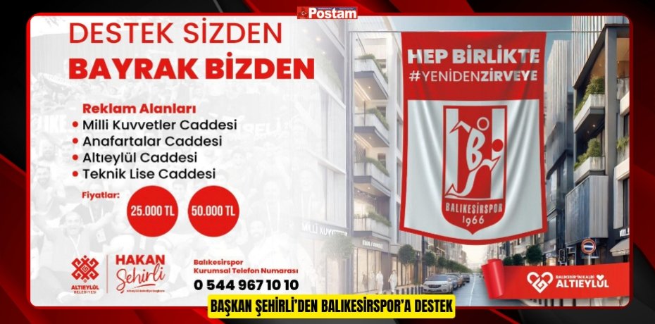 Başkan Şehirli’den Balıkesirspor’a Destek