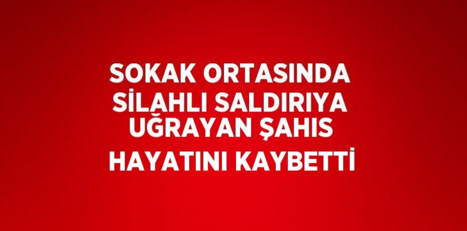 SOKAK ORTASINDA SİLAHLI SALDIRIYA UĞRAYAN ŞAHIS HAYATINI KAYBETTİ
