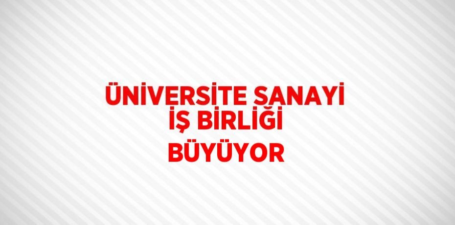 ÜNİVERSİTE SANAYİ İŞ BİRLİĞİ BÜYÜYOR