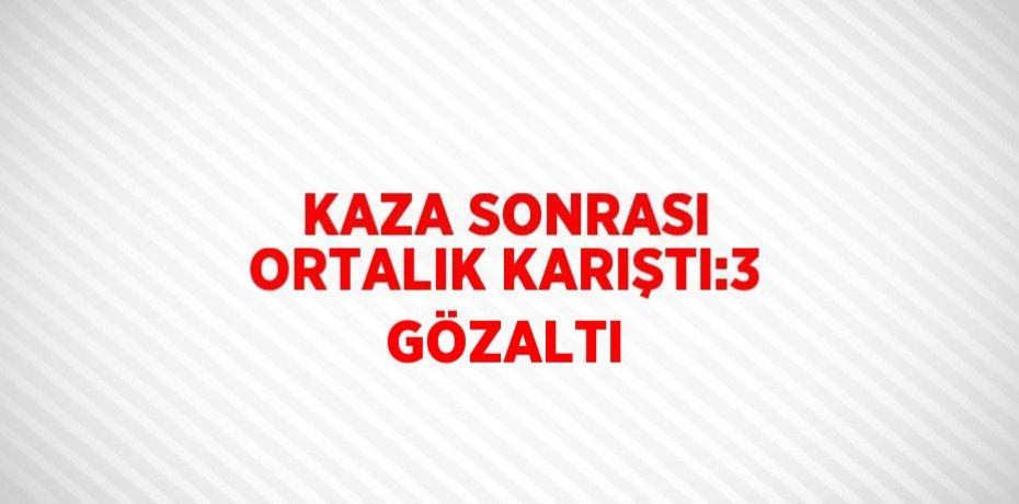 KAZA SONRASI ORTALIK KARIŞTI:3 GÖZALTI