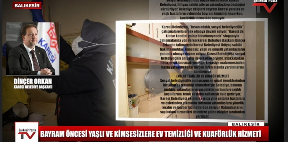 BAYRAM ÖNCESİ YAŞLI VE KİMSESİZLERE EV TEMİZLİĞİ VE KUAFÖRLÜK HİZMETİ