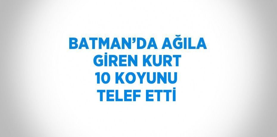 BATMAN’DA AĞILA GİREN KURT 10 KOYUNU TELEF ETTİ