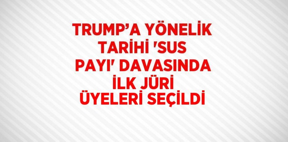 TRUMP’A YÖNELİK TARİHİ 'SUS PAYI' DAVASINDA İLK JÜRİ ÜYELERİ SEÇİLDİ