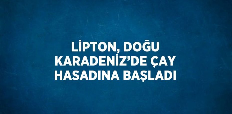 LİPTON, DOĞU KARADENİZ’DE ÇAY HASADINA BAŞLADI