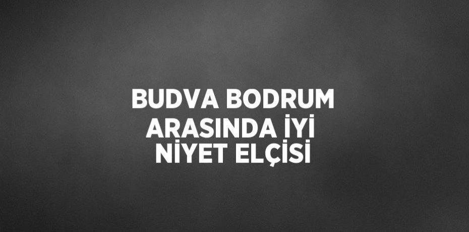 BUDVA BODRUM ARASINDA İYİ NİYET ELÇİSİ