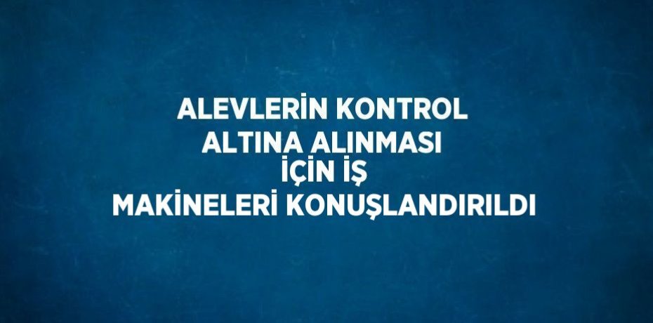 ALEVLERİN KONTROL ALTINA ALINMASI İÇİN İŞ MAKİNELERİ KONUŞLANDIRILDI