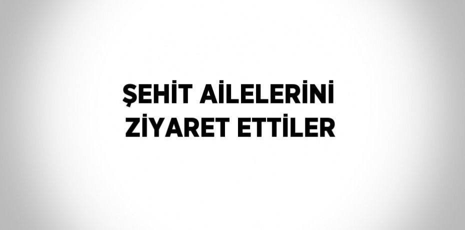 ŞEHİT AİLELERİNİ ZİYARET ETTİLER