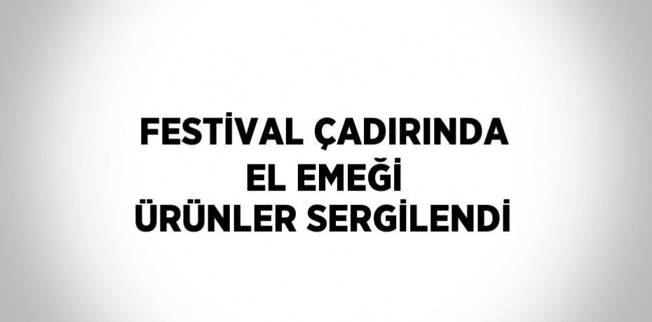 FESTİVAL ÇADIRINDA EL EMEĞİ ÜRÜNLER SERGİLENDİ