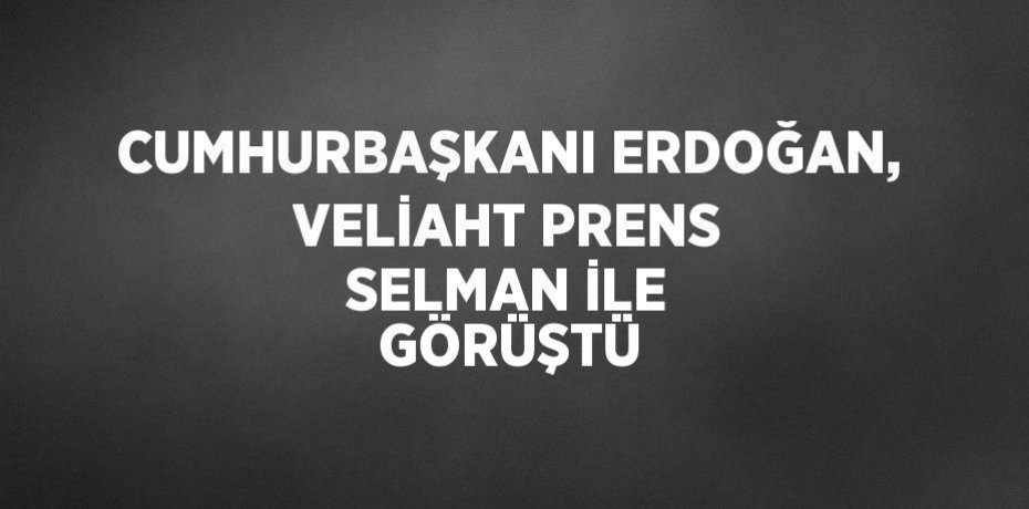 CUMHURBAŞKANI ERDOĞAN, VELİAHT PRENS SELMAN İLE GÖRÜŞTÜ