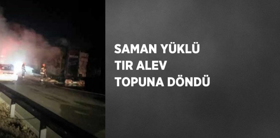 SAMAN YÜKLÜ TIR ALEV TOPUNA DÖNDÜ