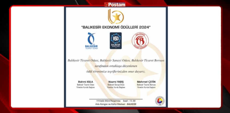 BALIKESİR EKONOMİ ÖDÜLLERİ