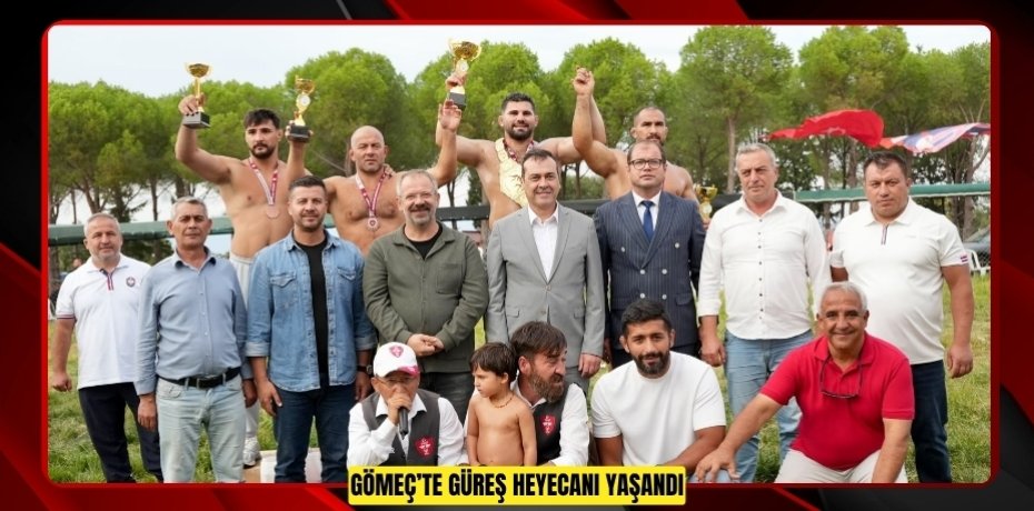 GÖMEÇ’TE GÜREŞ HEYECANI YAŞANDI