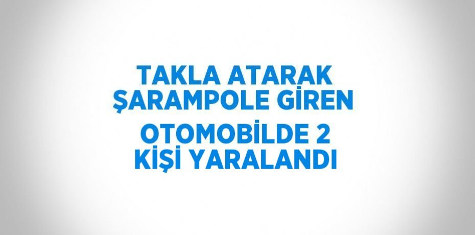TAKLA ATARAK ŞARAMPOLE GİREN OTOMOBİLDE 2 KİŞİ YARALANDI
