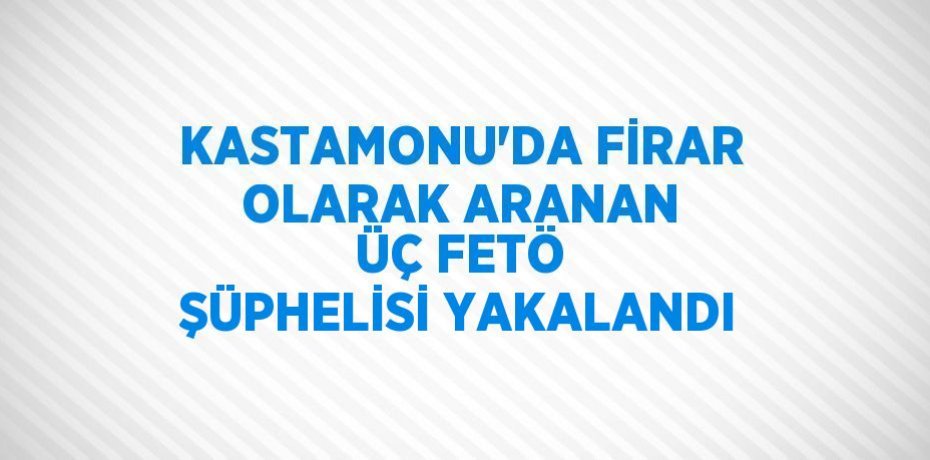 KASTAMONU’DA FİRAR OLARAK ARANAN ÜÇ FETÖ ŞÜPHELİSİ YAKALANDI