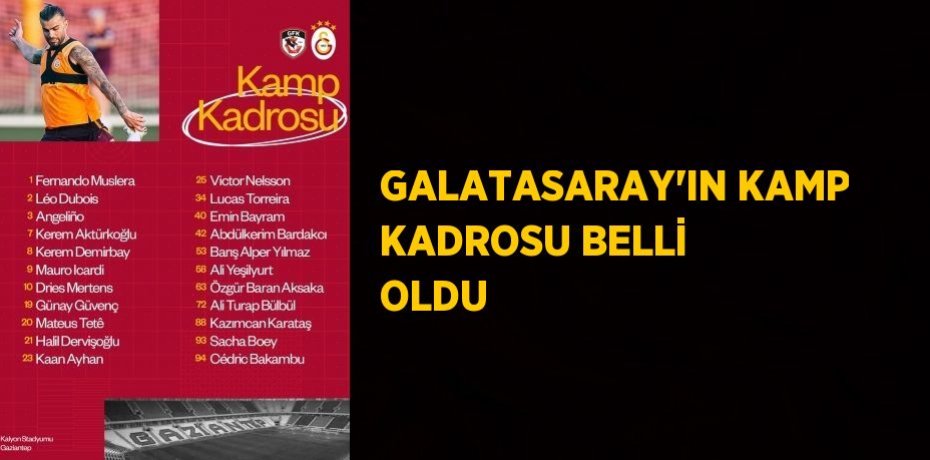 GALATASARAY’IN KAMP KADROSU BELLİ OLDU