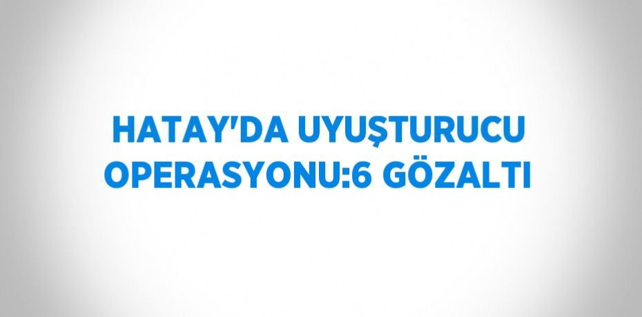 HATAY’DA UYUŞTURUCU OPERASYONU:6 GÖZALTI