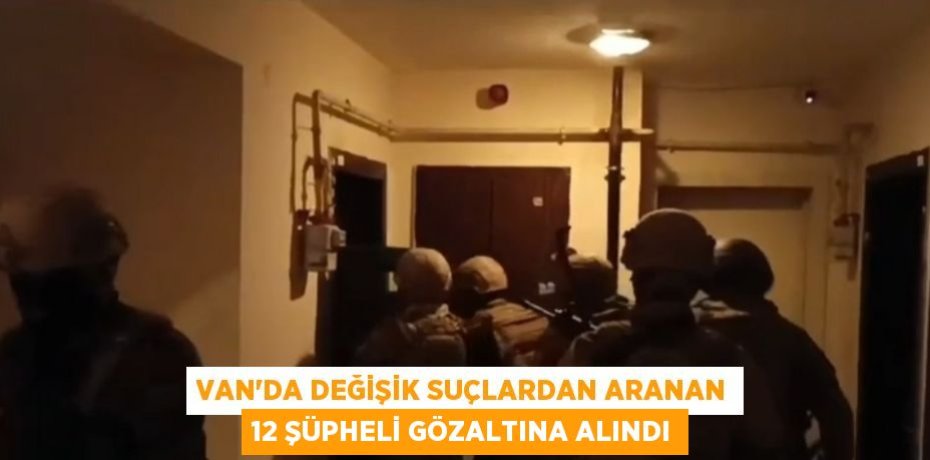 VAN’DA DEĞİŞİK SUÇLARDAN ARANAN 12 ŞÜPHELİ GÖZALTINA ALINDI