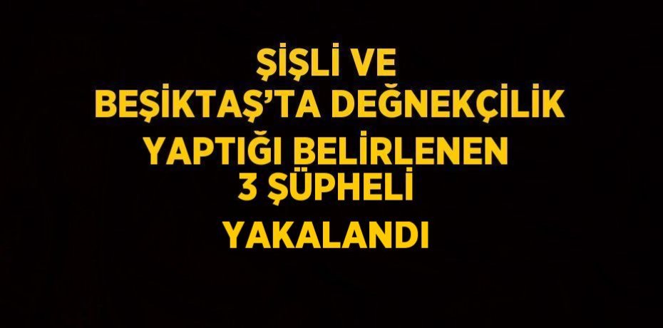 ŞİŞLİ VE BEŞİKTAŞ’TA DEĞNEKÇİLİK YAPTIĞI BELİRLENEN 3 ŞÜPHELİ YAKALANDI