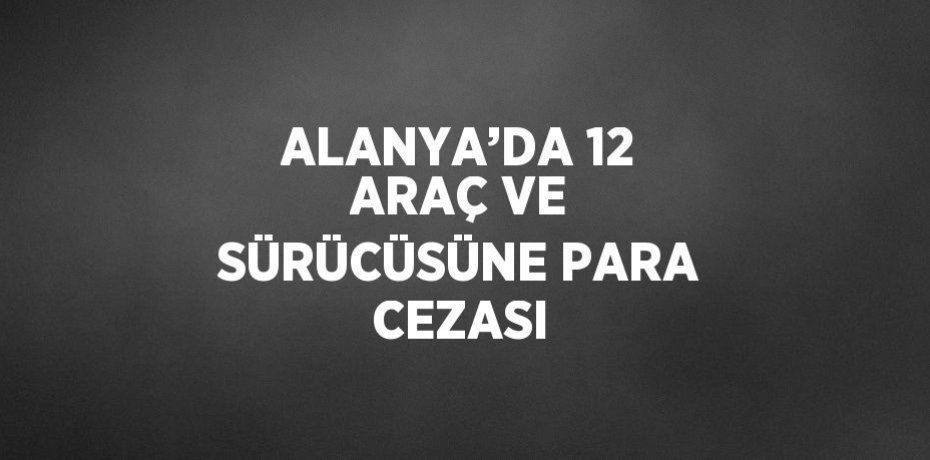 ALANYA’DA 12 ARAÇ VE SÜRÜCÜSÜNE PARA CEZASI