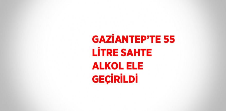 GAZİANTEP’TE 55 LİTRE SAHTE ALKOL ELE GEÇİRİLDİ