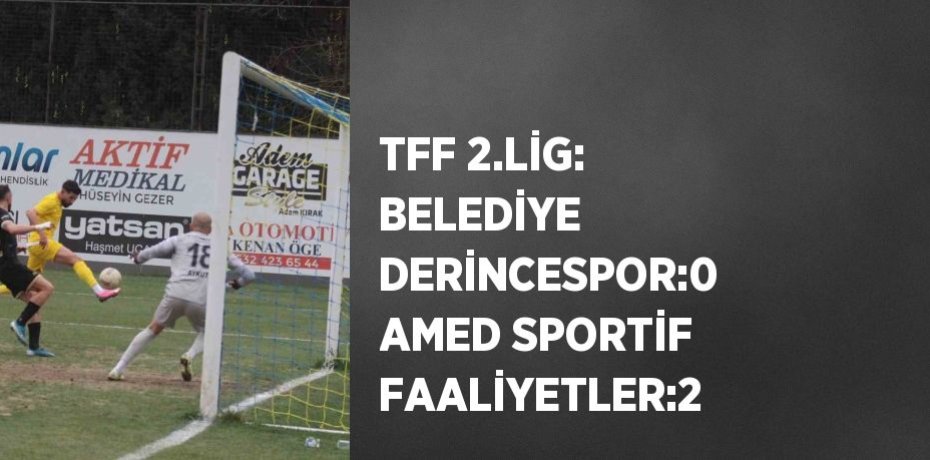 TFF 2.LİG: BELEDİYE DERİNCESPOR:0 AMED SPORTİF FAALİYETLER:2