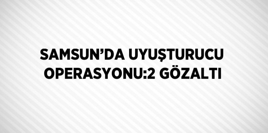 SAMSUN’DA UYUŞTURUCU OPERASYONU:2 GÖZALTI