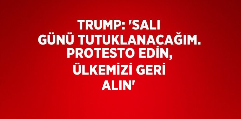 TRUMP: 'SALI GÜNÜ TUTUKLANACAĞIM. PROTESTO EDİN, ÜLKEMİZİ GERİ ALIN'
