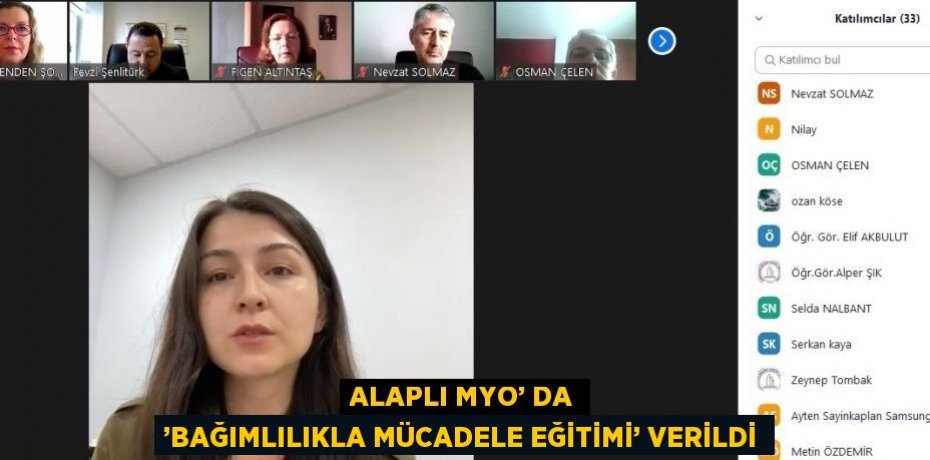 ALAPLI MYO’ DA ’BAĞIMLILIKLA MÜCADELE EĞİTİMİ’ VERİLDİ
