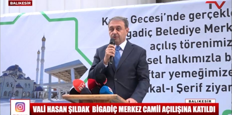 VALİ HASAN ŞILDAK  BİGADİÇ MERKEZ CAMİİ AÇILIŞINA KATILDI    