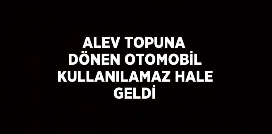 ALEV TOPUNA DÖNEN OTOMOBİL KULLANILAMAZ HALE GELDİ