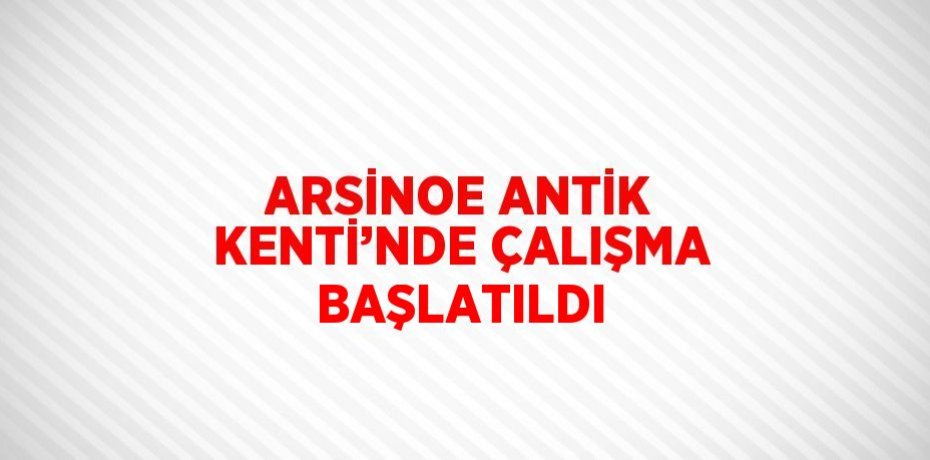 ARSİNOE ANTİK KENTİ’NDE ÇALIŞMA BAŞLATILDI