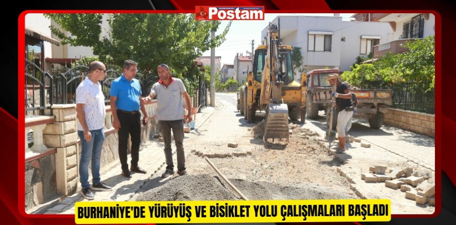 Burhaniye'de yürüyüş ve bisiklet yolu çalışmaları başladı  