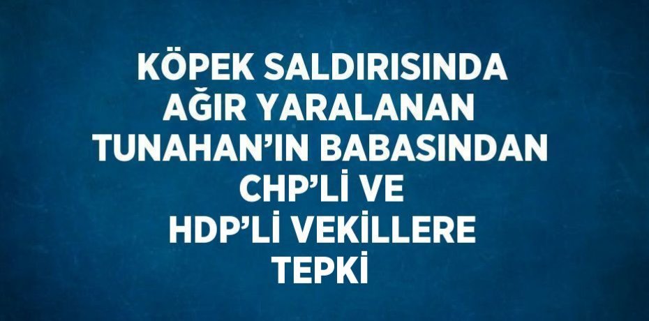 KÖPEK SALDIRISINDA AĞIR YARALANAN TUNAHAN’IN BABASINDAN CHP’Lİ VE HDP’Lİ VEKİLLERE TEPKİ