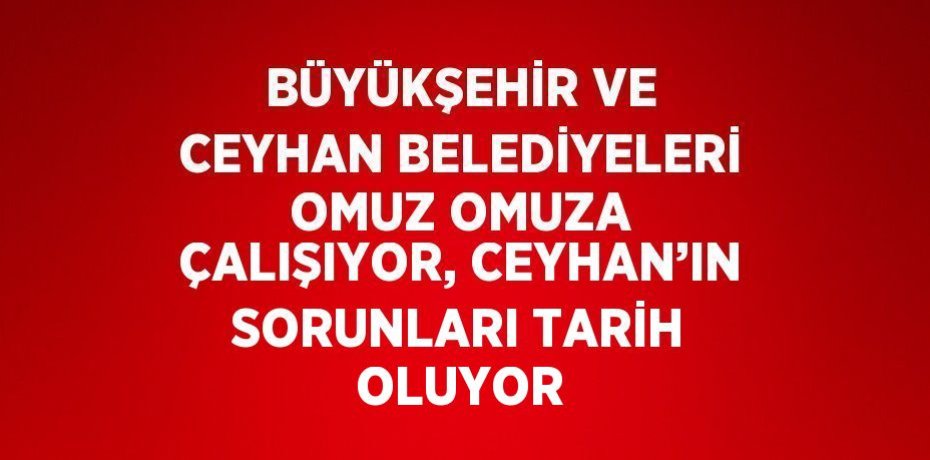 BÜYÜKŞEHİR VE CEYHAN BELEDİYELERİ OMUZ OMUZA ÇALIŞIYOR, CEYHAN’IN SORUNLARI TARİH OLUYOR