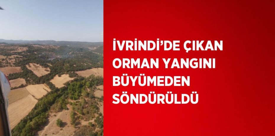İVRİNDİ’DE ÇIKAN ORMAN YANGINI BÜYÜMEDEN SÖNDÜRÜLDÜ