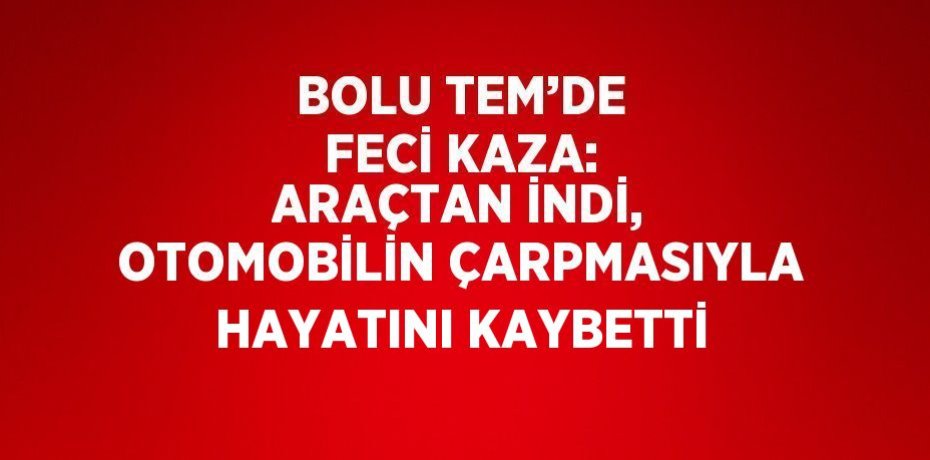BOLU TEM’DE FECİ KAZA: ARAÇTAN İNDİ, OTOMOBİLİN ÇARPMASIYLA HAYATINI KAYBETTİ